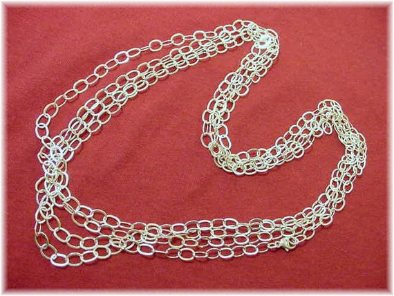 Stunning Flat Oval Chain Link Solid Sterling Silv… - image 4