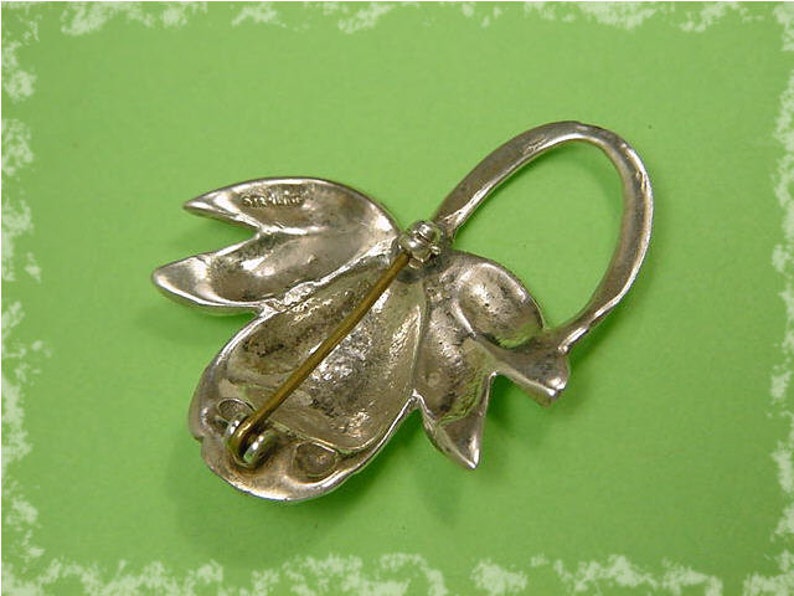 FREE SHIPPING Rare Arizona Sandcast Native American Indian Estate Sterling Silver Navajo Sand Cast Cactus Flower Brooch Pin Set of 2