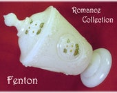 Fenton Covered Candy Dish Jar Romance Collection - Gold Speckled Ivory Hand Painted Art Glass - Collectible Vase, Bowl, Lamp FREE SHIPPING
