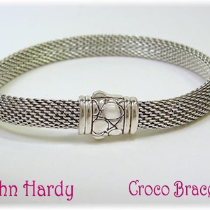 John Hardy Croco Mesh Sterling Silver Bracelet, Crocodile, John Hardy Bracelet, Jai John Hardy Bracelet, RARE Retired Bracelet FREE SHIPPING