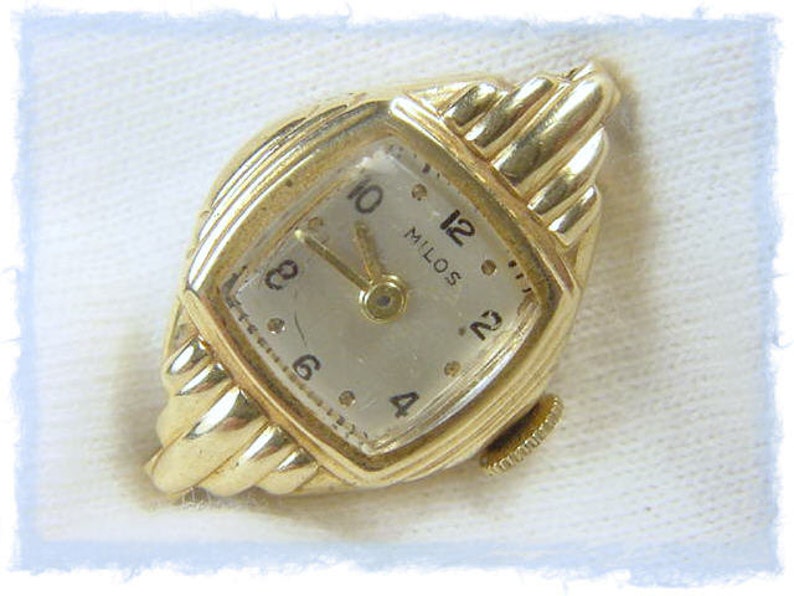 14K Gold Milos Wrist Watch 17 Jewel Wristwatch Swiss Ladies - Etsy