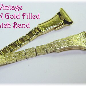 14K Gold Filled Art Deco 1920's Watch Band, Ladies Art Deco Wristwatch Band, Vintage Estate Antique, Pocket Watch, Jewelry FREE SHIPPING