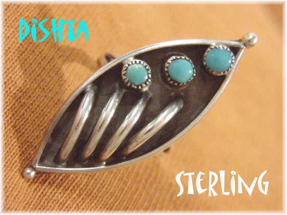 Dishta Zuni Sleeping Beauty Turquoise Sterling Si… - image 1