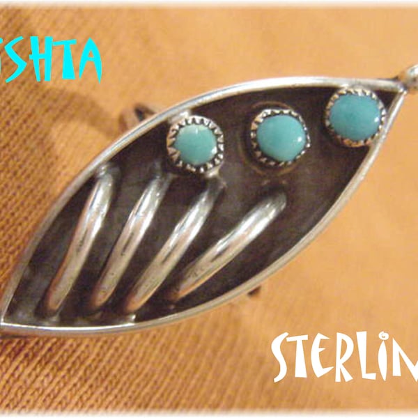 Dishta Zuni Sleeping Beauty Turquoise Sterling Silver Ring, RARE Turquoise Ring, Petit Point, Native American Indian, Old Pawn FREE SHIPPING