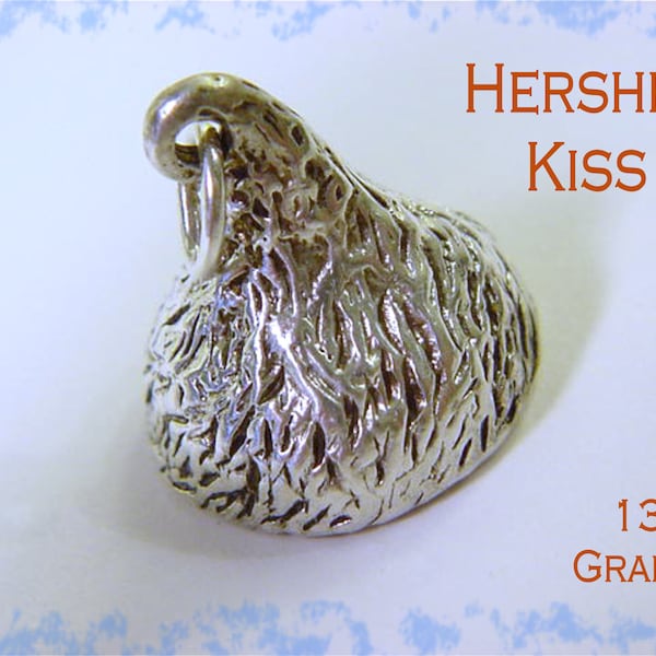 Pendentif Hershey Kiss en argent sterling, breloque, gros morceaux de 13 grammes, Bisous Hershey au chocolat, barre chocolatée, Pennsylvanie livraison gratuite