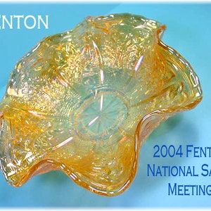 Fenton Carnival Glass Dish, RARE Signed Fenton National Sales Meeting, Marigold, Fenton Art Glass, Award, Collectors Piece  FREE SHIPPING