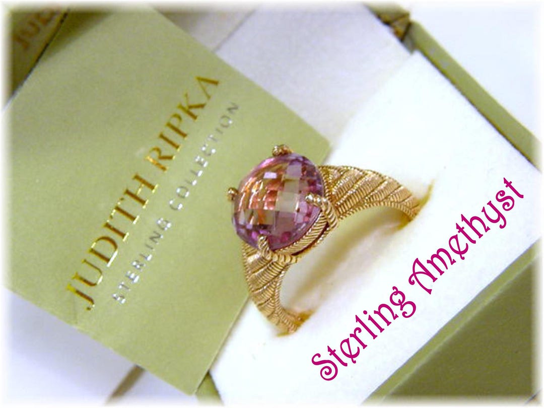 Judith Ripka 2.75 Ct Amethyst Rose De France Rose Gold Sterling Silver ...