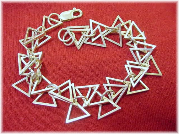 Triangle Dangle Sterling Silver Bracelet, One of … - image 8