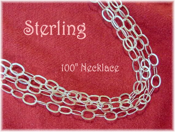 Stunning Flat Oval Chain Link Solid Sterling Silv… - image 5