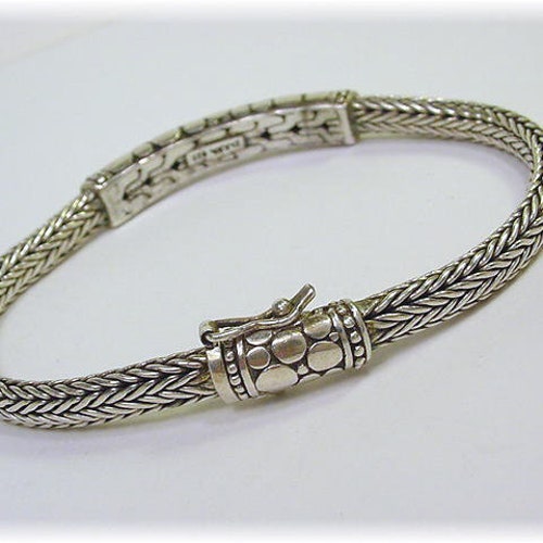 Bali Janyl Adair Sherman Sterling Silver Pebble Bracelet Sarda Double Byzantine - Artisan Luxury Jewelry, Chain Link, shops Gift + FREE SHIPPING