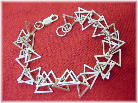 Triangle Dangle Sterling Silver Bracelet, One of … - image 4