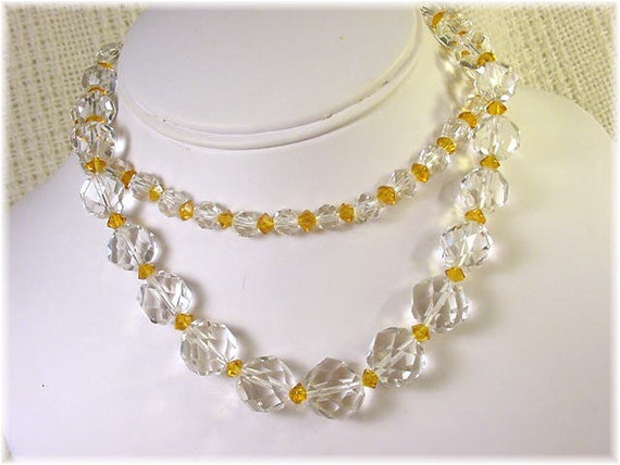 Rock Crystal Faceted Bead Necklace - 84 Grams 28"… - image 8