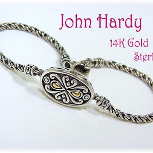 John Hardy Batu Sari Scroll 14K Gold Sterling Silver Chain Bracelet, John Hardy Bracelet, John Hardy Jewelry, Christmas Gift   FREE SHIPPING
