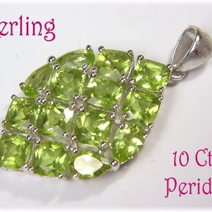 5/8" SPARKLING PERIDOT 925 STERLING SILVER pendant 5/8" SPARKLING PERIDOT 925 STERLING SILVER pendant