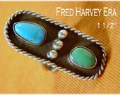 Old Pawn Turquoise Shadow Box Fred Harvey Era Sterling Silver Ring - Navajo, Native American Indian Jewelry, Western Boho FREE SHIPPING