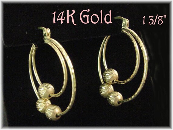 gold hoops with diamond balls