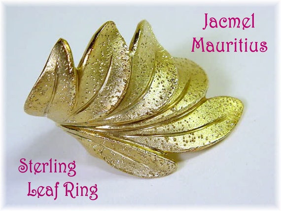 JCM Jacmel Feather Ring, Sterling Silver Wrapped … - image 1