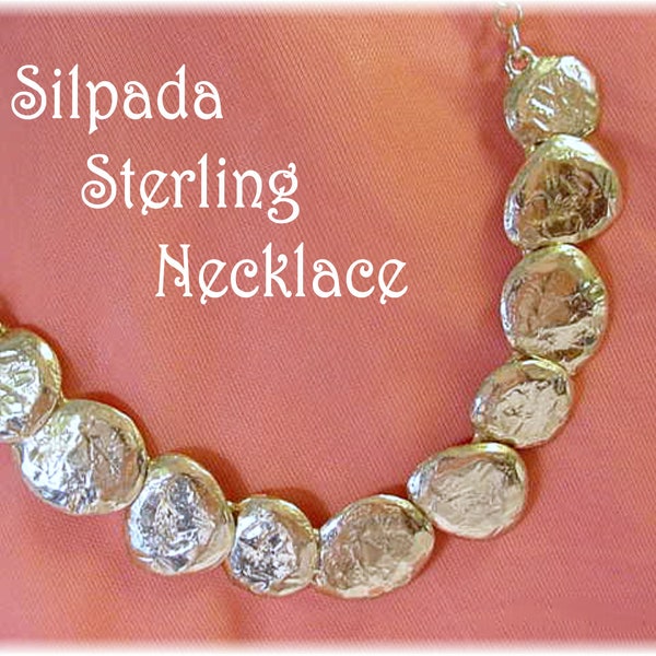 Silpada Still Shining Sterling Silver Necklace, N1984, Hammered Circle Discs, Stepping Stones, Artisan, Art Jewelry, New Age + FREE SHIPPING
