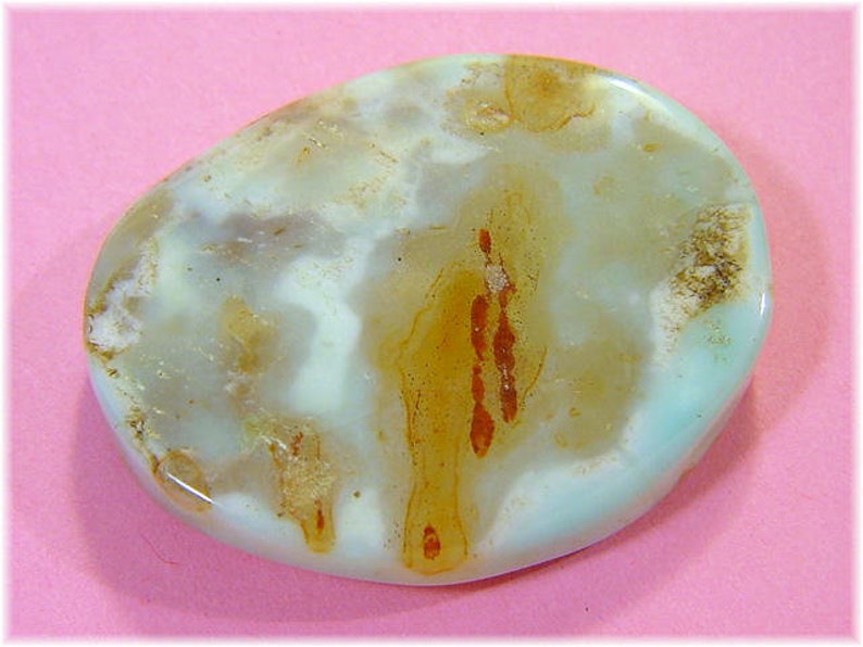 Caribbean Island Blue Fire Agate Focal Loose Bead FREE Beads Very RARE 1 58 Thick Oval Beach Wire Wrapped FREE Shipping Pendant