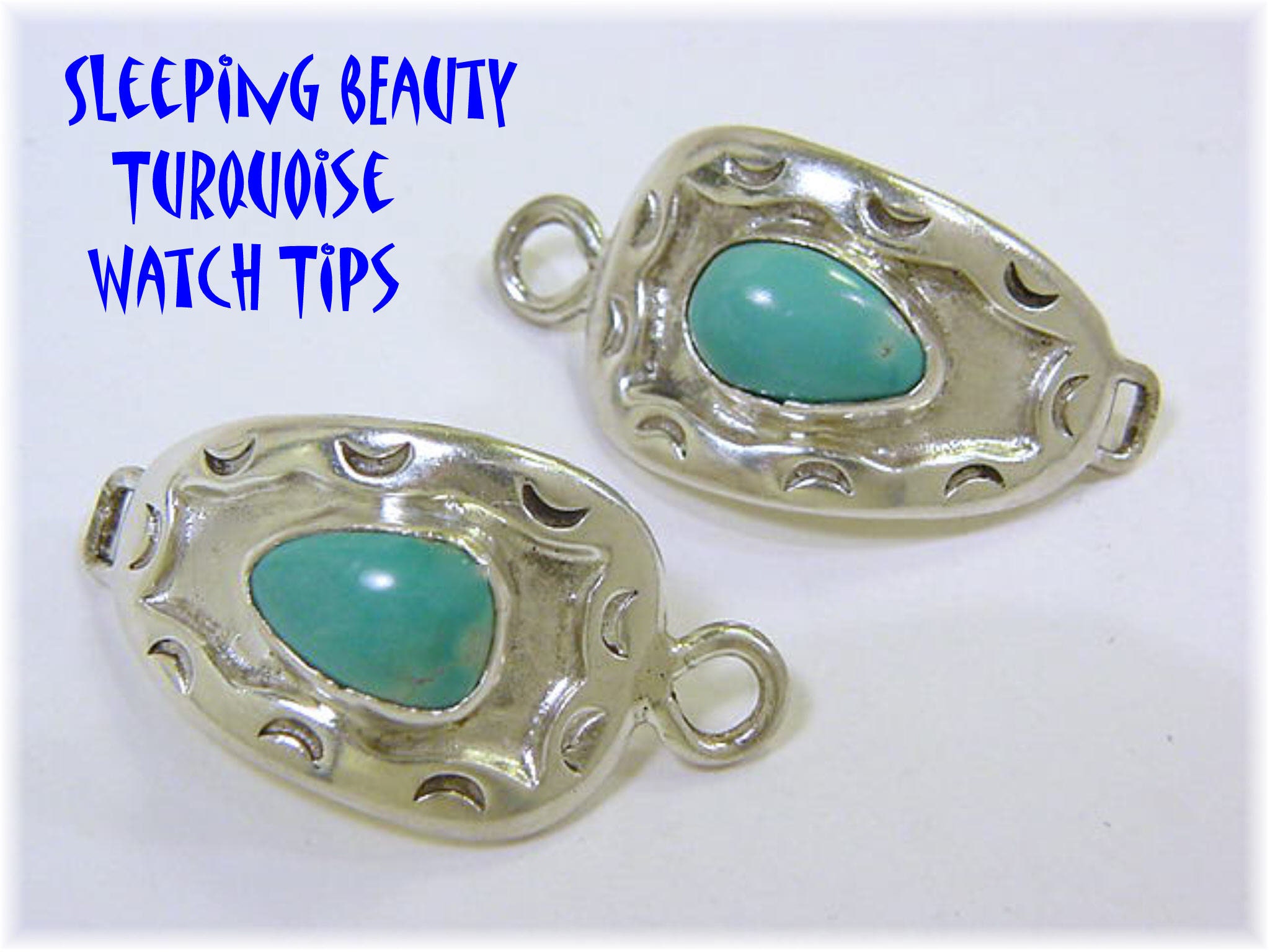 Sterling & Turquoise Watch Tips Vintage Hamilton Thin-o-matic With Sterling Silver and  main image 3