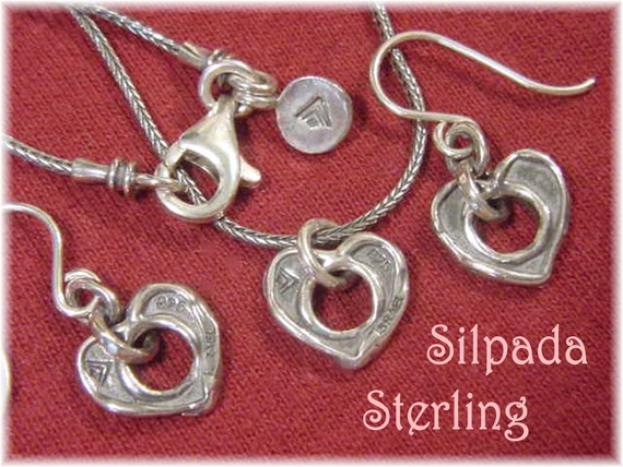 Silpada Heart Necklace, Sterling Silver Open Hear… - image 1
