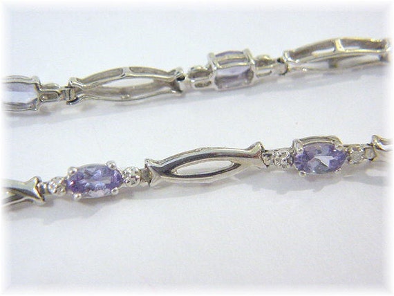 10K Gold Tanzanite Diamond Bracelet, 2.70 Ct Tanz… - image 2