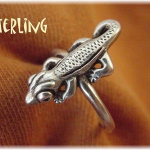 Lizard Gecko Sterling Silver Ring, Artisan Jewelry, Lizard Ring, Arizona, Sonoran Desert, Sedona, Southwest, Western, Boho    FREE SHIPPING