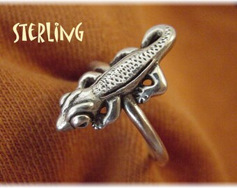 Lizard Gecko Sterling Silver Ring, Artisan Jewelry, Arizona, Sonoran Desert, Sedona, Southwest, Western, Boho    FREE SHIPPING