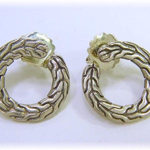 John Hardy Woven Wheat Cable Sterling Silver Earrings, John Hardy Earrings, John Hardy Jewelry, Classic Chain Earrings, Boho  FREE SHIPPING