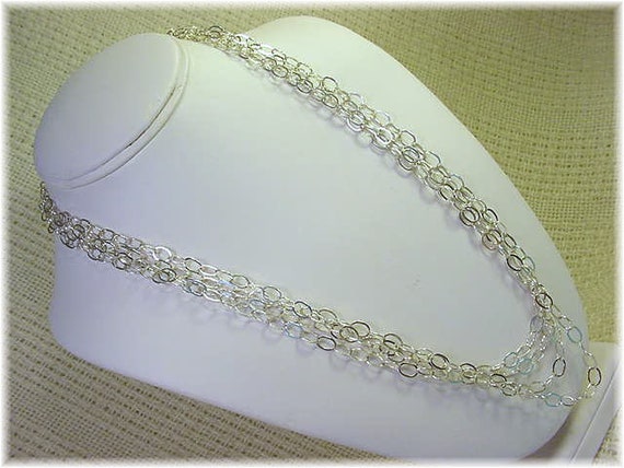 Flat Oval Chain Sterlin Silver Necklace, Stunning… - image 8