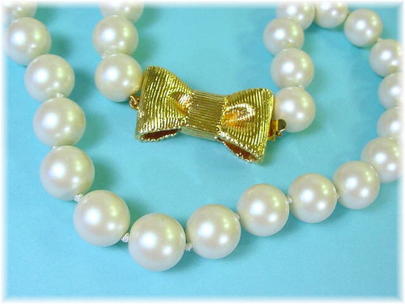 KATE Spade Pearl Bow Necklace New York All Wrapped up in - Etsy