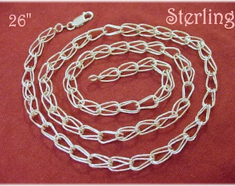 Chainmaille Roman Loop Custom Chain Link Sterling Silver Necklace, Designer Jewelry, One of A Kind   FREE SHIPPING