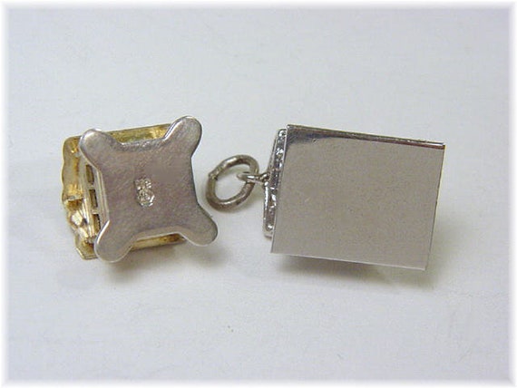 Charm Sterling Silver School House & Log Cabin Ch… - image 4