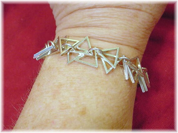 Triangle Dangle Sterling Silver Bracelet, One of … - image 5