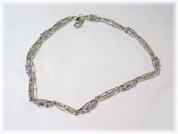 10K Gold Tanzanite Diamond Bracelet, 2.70 Ct Tanz… - image 4