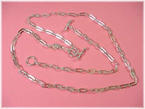 Sterling Silver 24" Necklace Bracelet Set, Flat C… - image 7