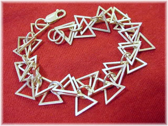 Triangle Dangle Sterling Silver Bracelet, One of … - image 2