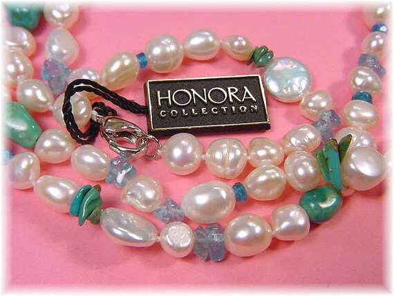 Honora Collection Turquoise and Pearl 40 Necklace