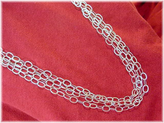 Flat Oval Chain Sterlin Silver Necklace, Stunning… - image 2
