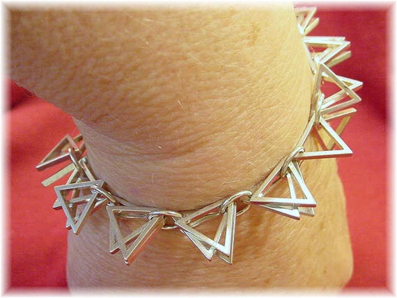 Triangle Dangle Sterling Silver Bracelet, One of … - image 7
