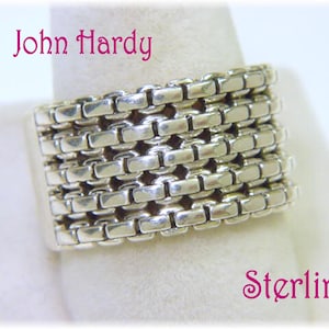 John Hardy Box Chain Ring, John Hardy Box Chain Sterling Silver Ring, Chain Ring, Jai John Hardy Ring, Size 6, Gift For Her   FREE SHIPPING