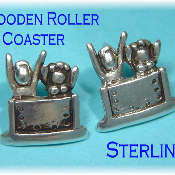 Roller Coaster Earrings - Sterling Silver ~ Knoebels Grove Custom Made Amusement Park OOAK Jewelry