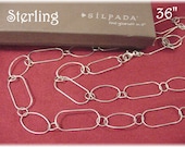 Silpada Lasting Impression Chain Sterling Silver Necklace - N 2731 - 36 quot Hammered Open Oval Link - Grabs The Light - In Box FREE SHIPPING