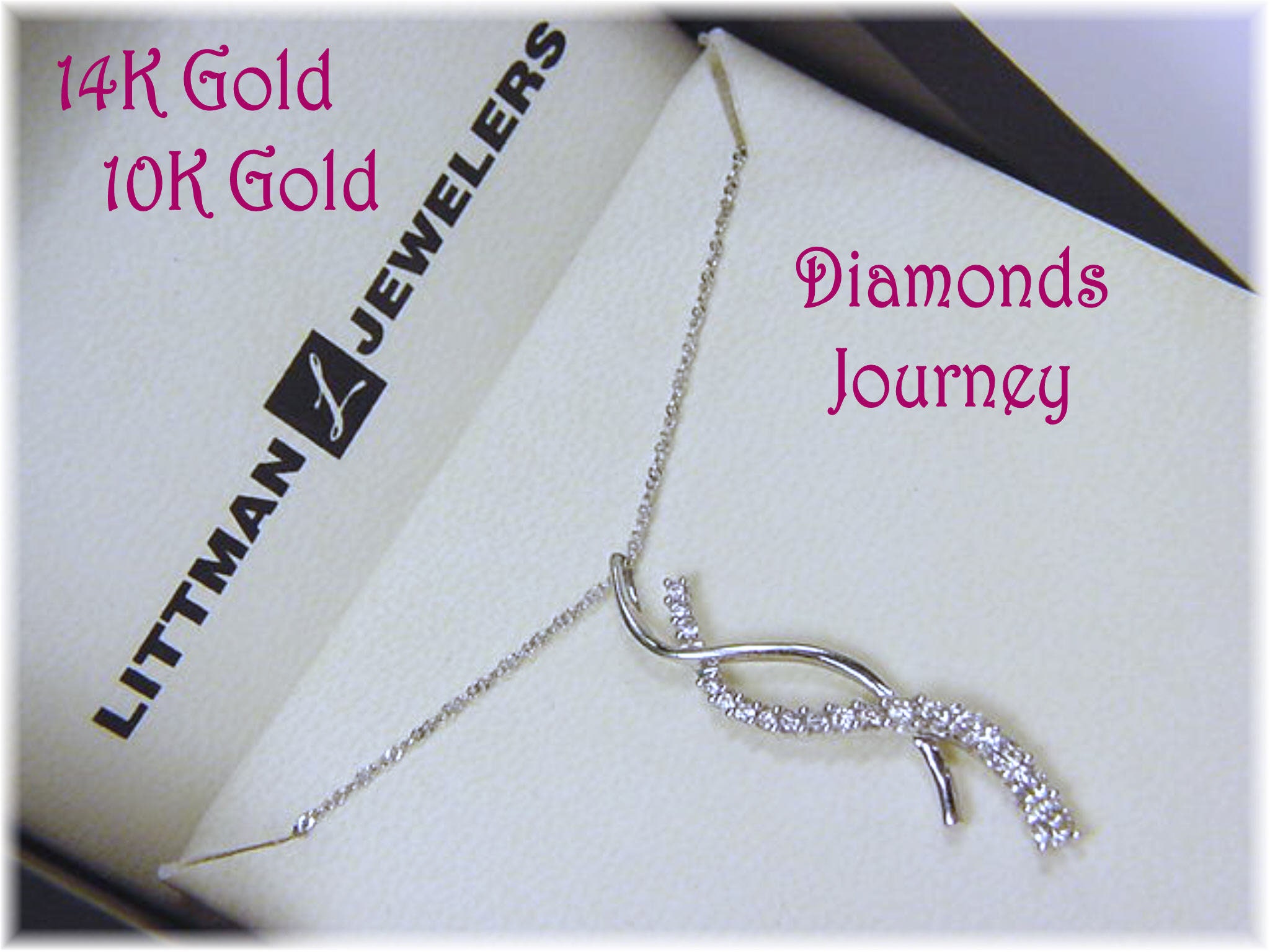 Love Entwined Diamond Necklace 1/3 ct tw 10K Yellow Gold 18