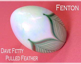 Fenton Dave Fetty Pulled Feather Egg, VERY RARE, Fenton Art Glass, Fenton Egg, Limited, Collectors Piece, Iridescent Finish  FREE Shipping