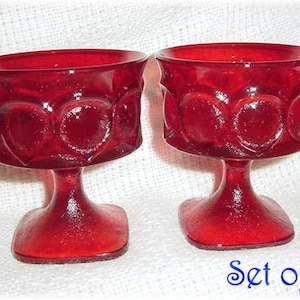 Noritake Spotlight 4 Ruby Red Stem Sherbet Goblets, Dessert Glasses, Retro, Mid Century Modern Art, Art Deco, Modernist    FREE SHIPPING
