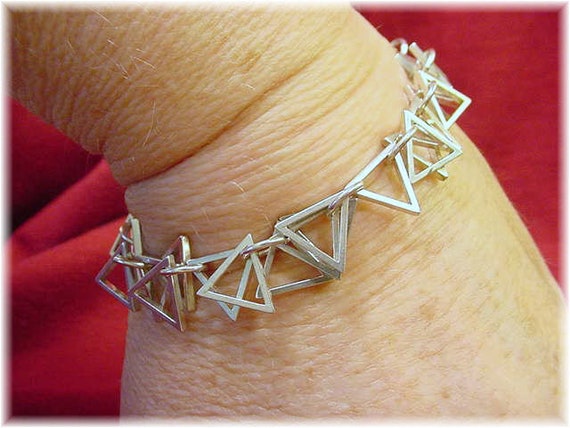 Triangle Dangle Sterling Silver Bracelet, One of … - image 6