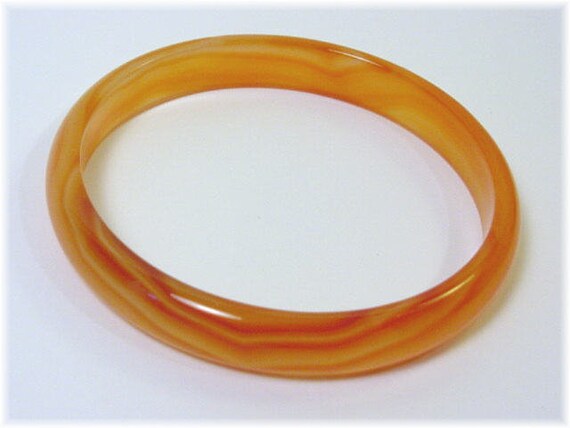 Carnelian Carved Bangle Bracelet, RARE Authentic … - image 3