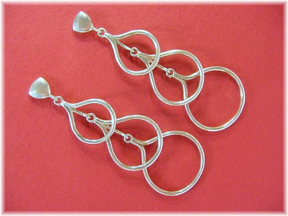 Paola Valentini Sterling Silver Large Triple Drop… - image 3