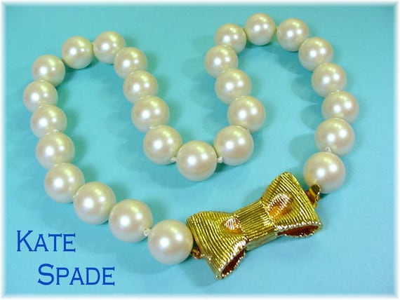 KATE Spade Pearl Bow Necklace New York All Wrapped up in - Etsy